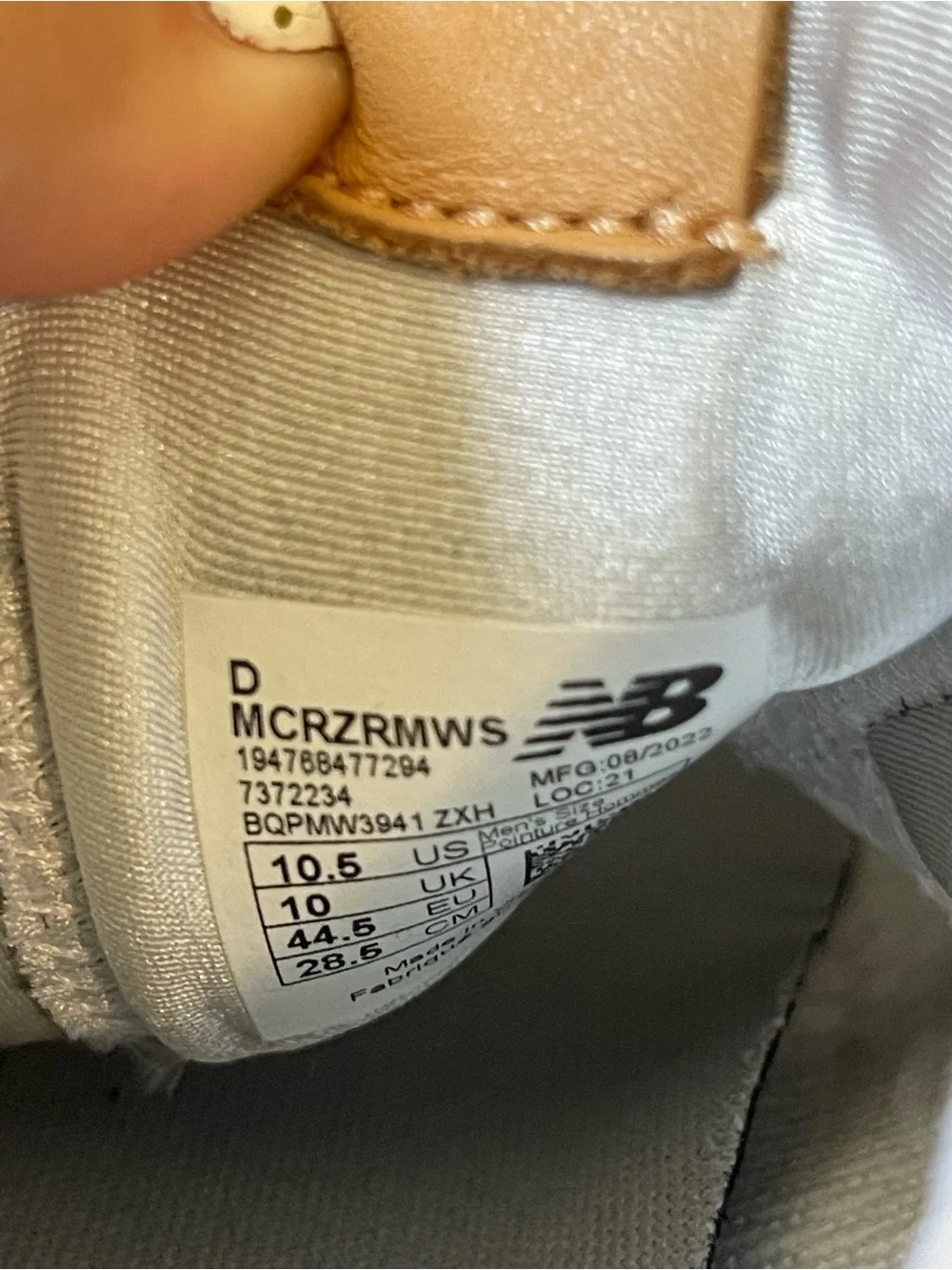 New Balance White and Tan Running Sneakers